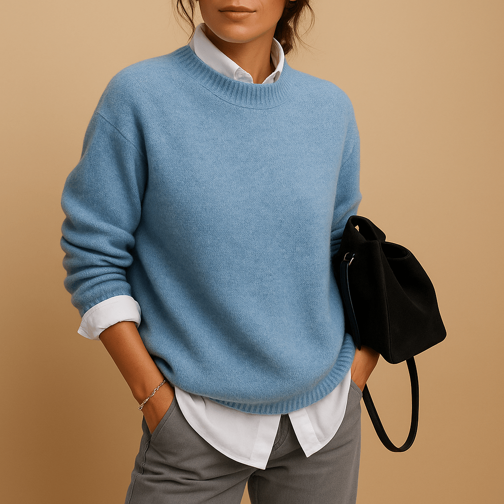 Sweater Women Elegant Comfortable Fit Minimalist Knit Finish Design - Hudson Harper - Women Sweaters