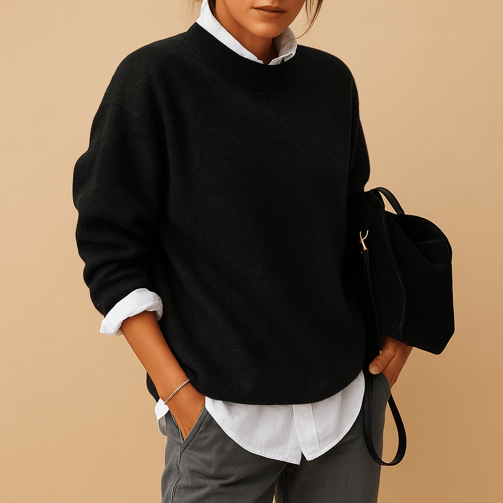 Sweater Women Elegant Comfortable Fit Minimalist Knit Finish Design - Hudson Harper - Women Sweaters