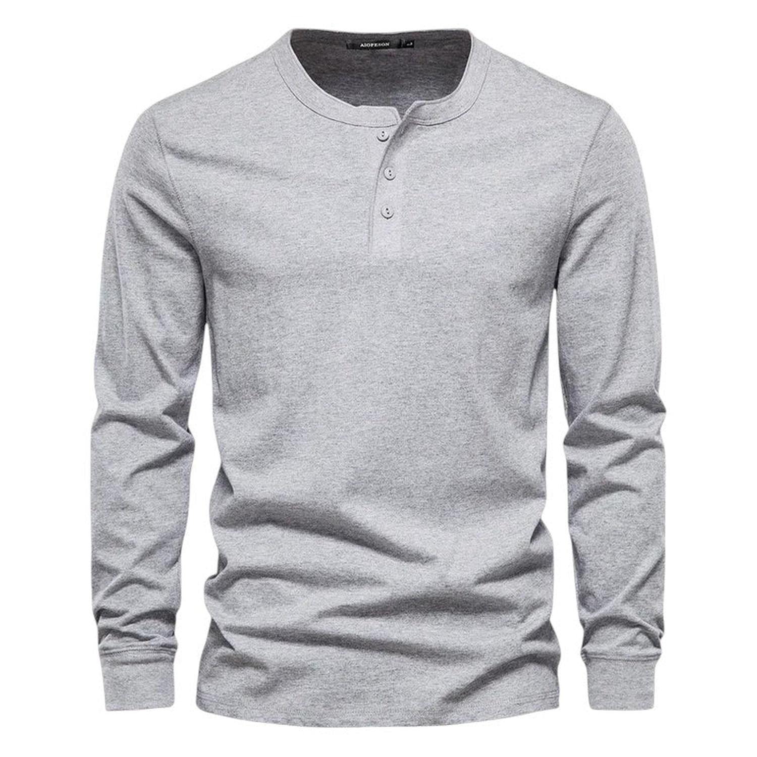 T-Shirt Men Long Sleeve Collarless - Hudson Harper - Tops