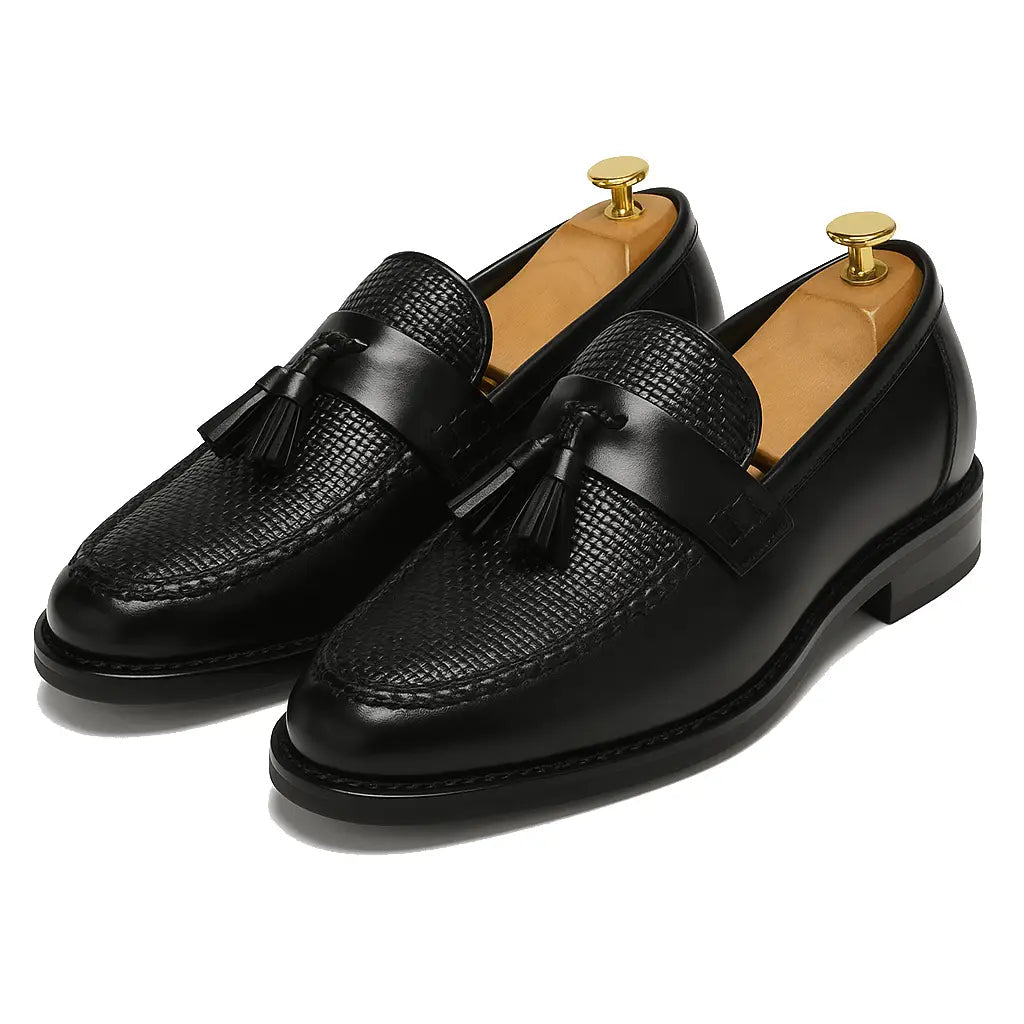 Tassel Loafers Men Woven Elegant Slip - On Design - Hudson Harper - Loafers