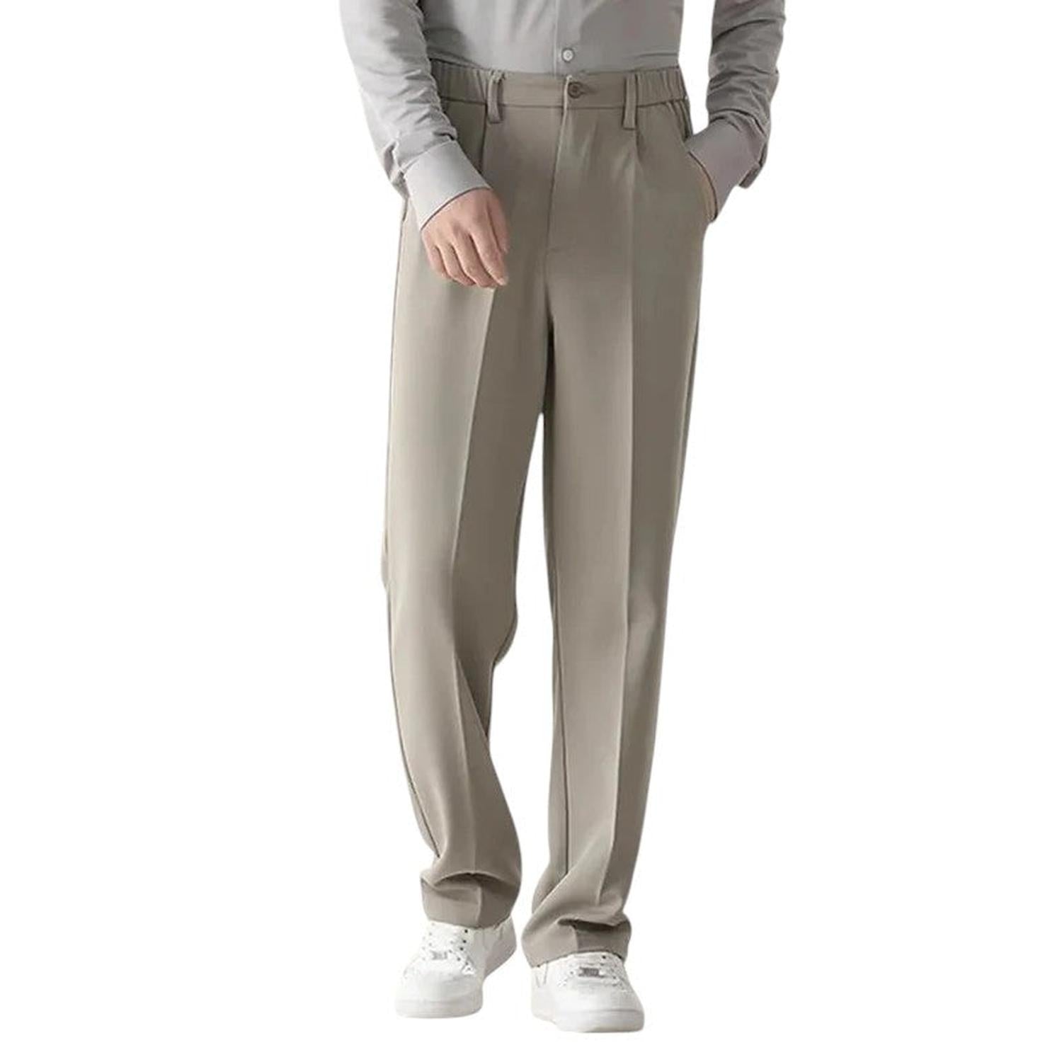Trousers Men Formal Draped Design Relaxed Tailored Fit