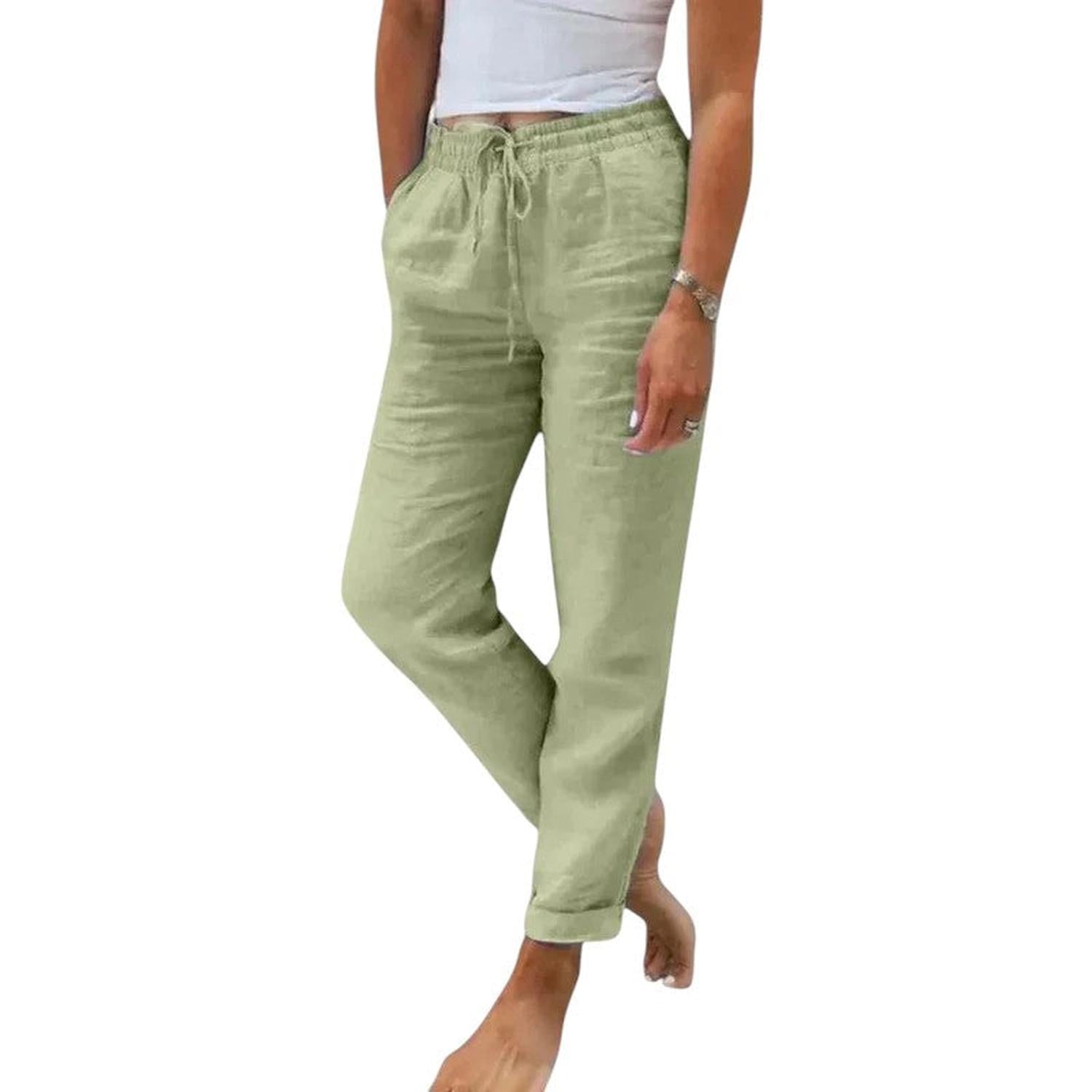 Trousers Women Linen Relaxed Fit Drawstring Waist Cool Everyday Comfort - Hudson Harper - Pants