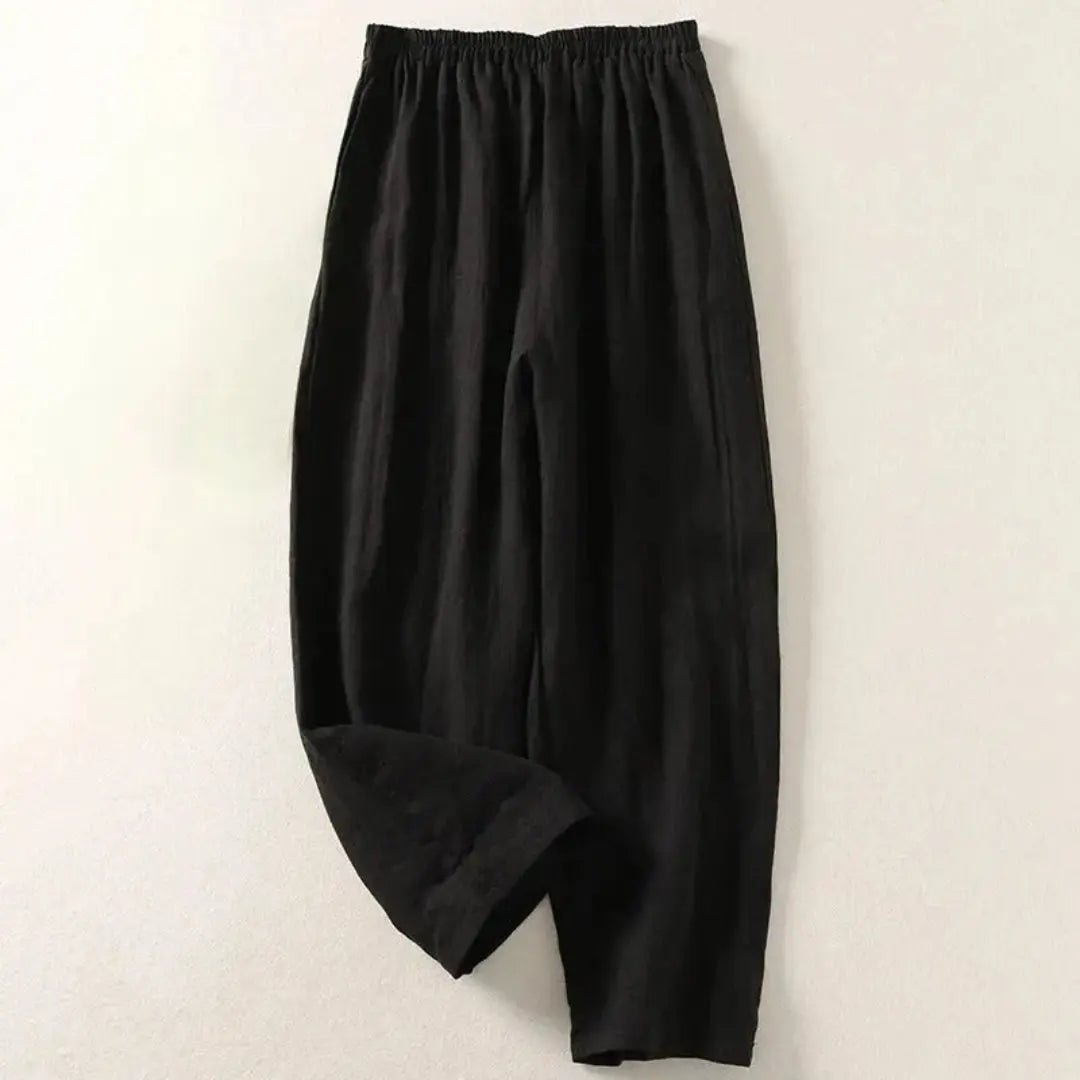 Trousers Women Relaxed Fit Cropped Length Elastic Waist - Hudson Harper - Women Pants