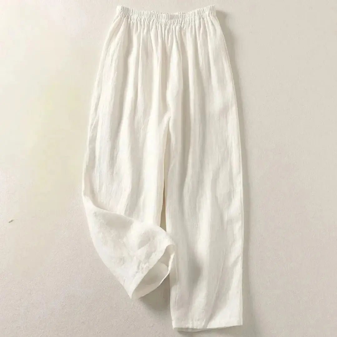 Trousers Women Relaxed Fit Cropped Length Elastic Waist - Hudson Harper - Women Pants