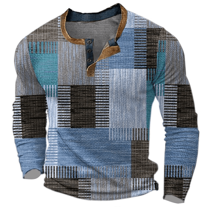 Waffle Knit Sweater Men Fashionable Warm Pullover - Hudson Harper - Men Sweaters