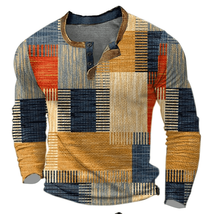 Waffle Knit Sweater Men Fashionable Warm Pullover - Hudson Harper - Men Sweaters