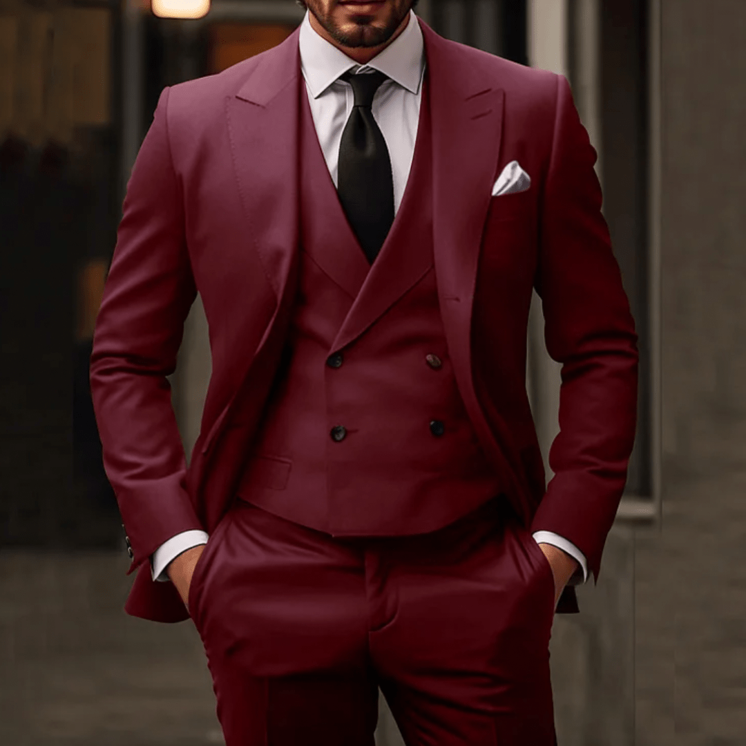 Wedding Suit Men Classic Three Piece Formal Design - Hudson Harper - 3 Piece suits