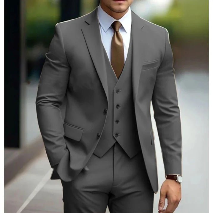 Wedding Suit Men Three - Piece Single - Breasted Classic Style - Hudson Harper - 3 Piece suits