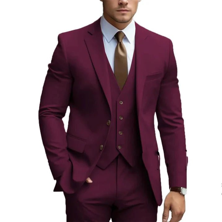 Wedding Suit Men Three - Piece Single - Breasted Classic Style - Hudson Harper - 3 Piece suits