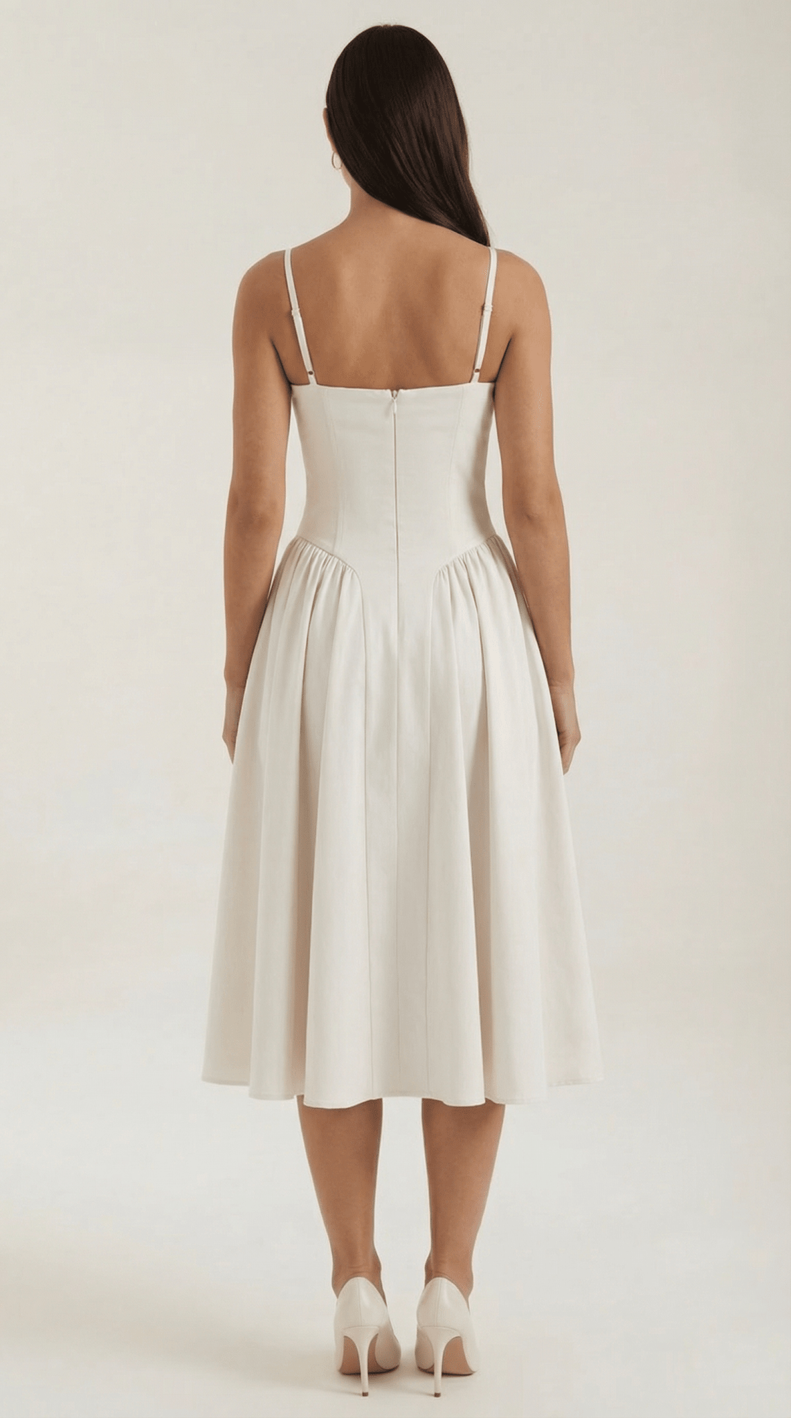 Women Midi Dress Corset Fit Sweetheart Neckline Design - Hudson Harper - Women Midi Dress