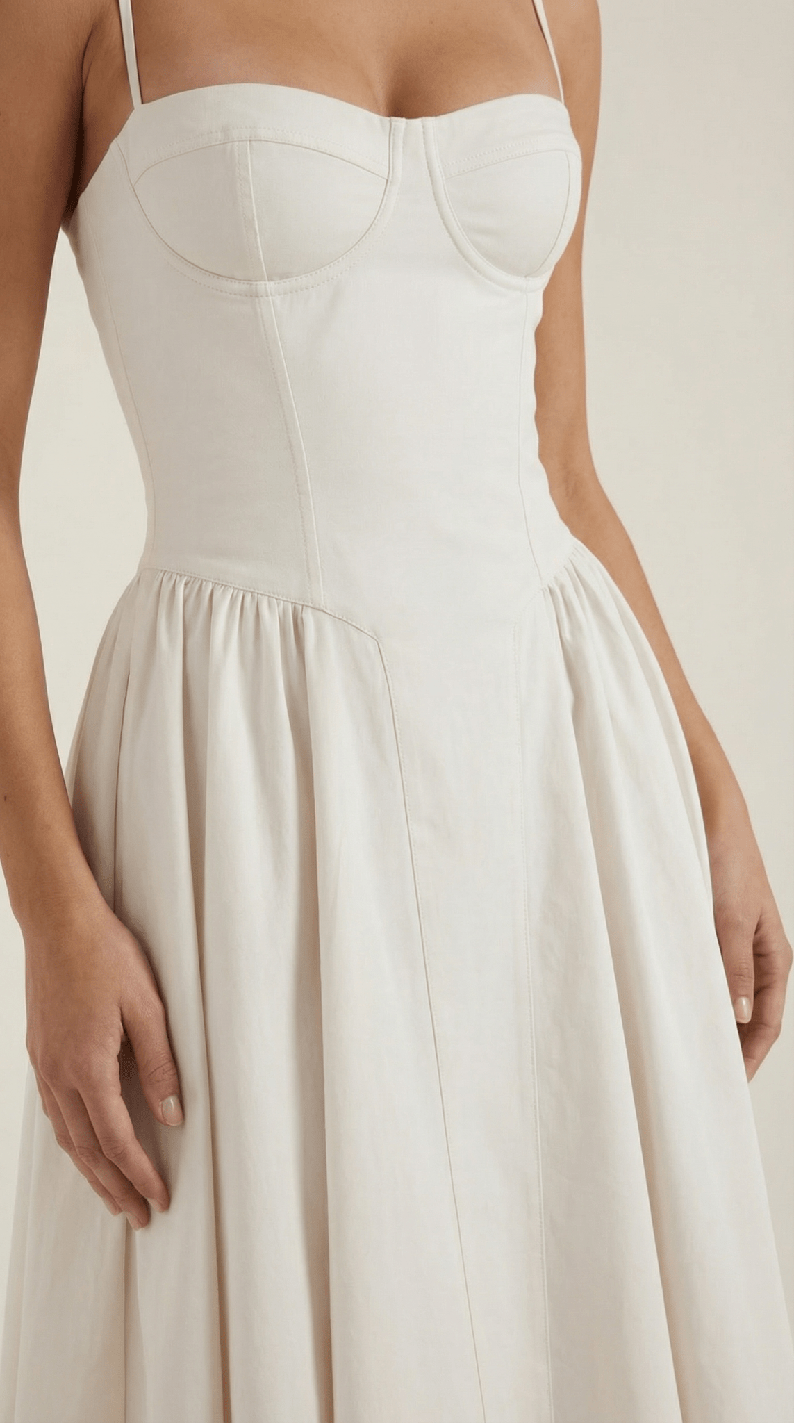 Women Midi Dress Corset Fit Sweetheart Neckline Design - Hudson Harper - Women Midi Dress