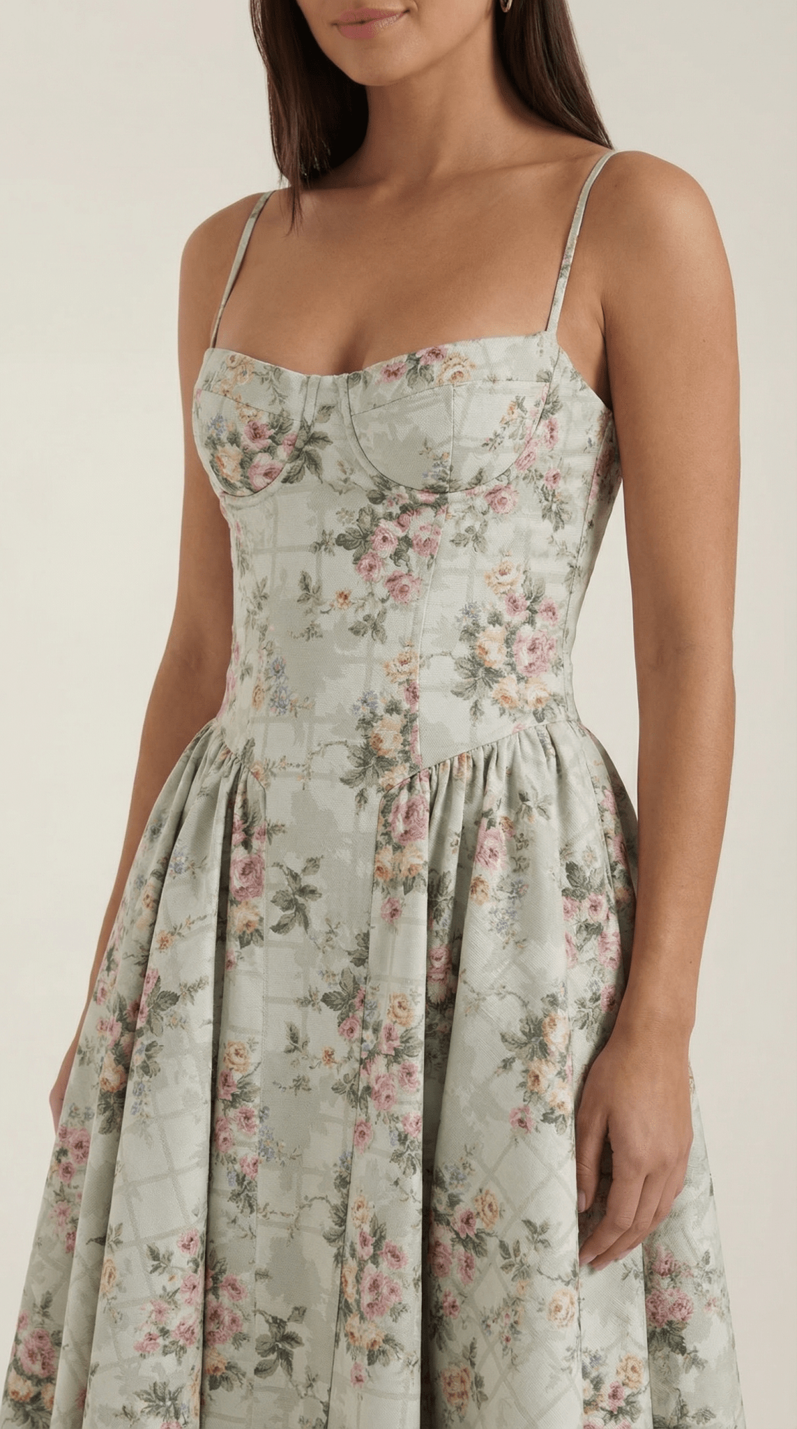 Women Midi Dress Corset Fit Sweetheart Neckline Design - Hudson Harper - Women Midi Dress