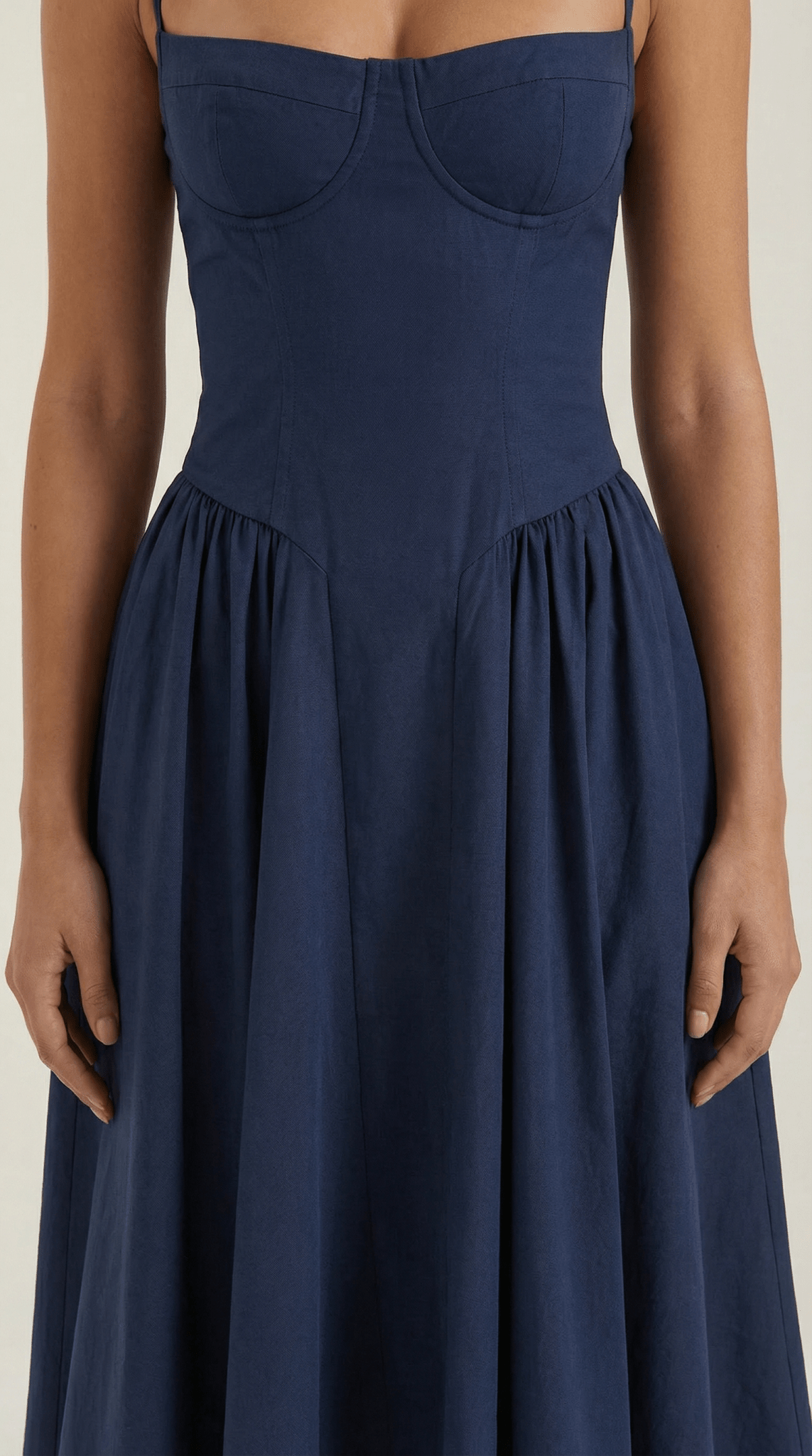 Women Midi Dress Corset Fit Sweetheart Neckline Design - Hudson Harper - Women Midi Dress