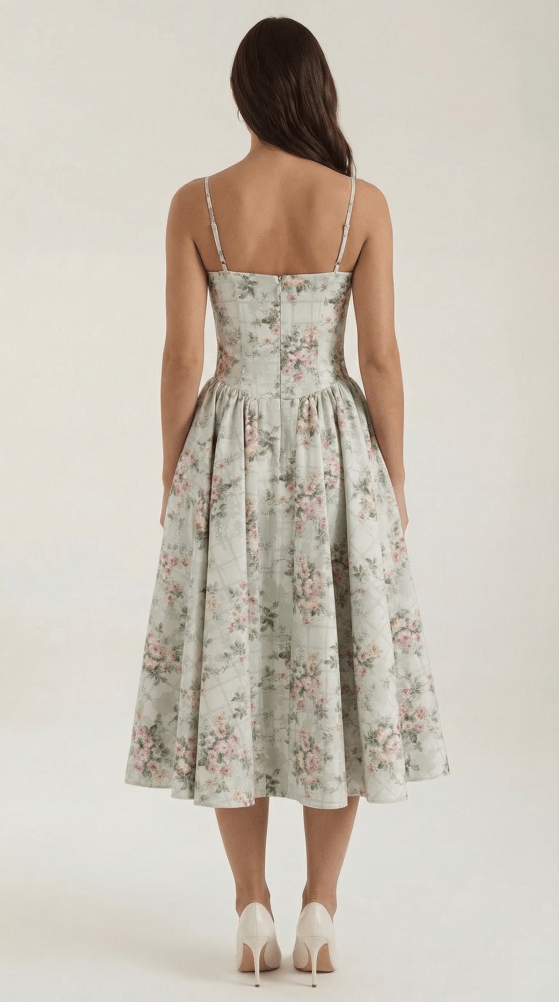 Women Midi Dress Corset Fit Sweetheart Neckline Design - Hudson Harper - Women Midi Dress