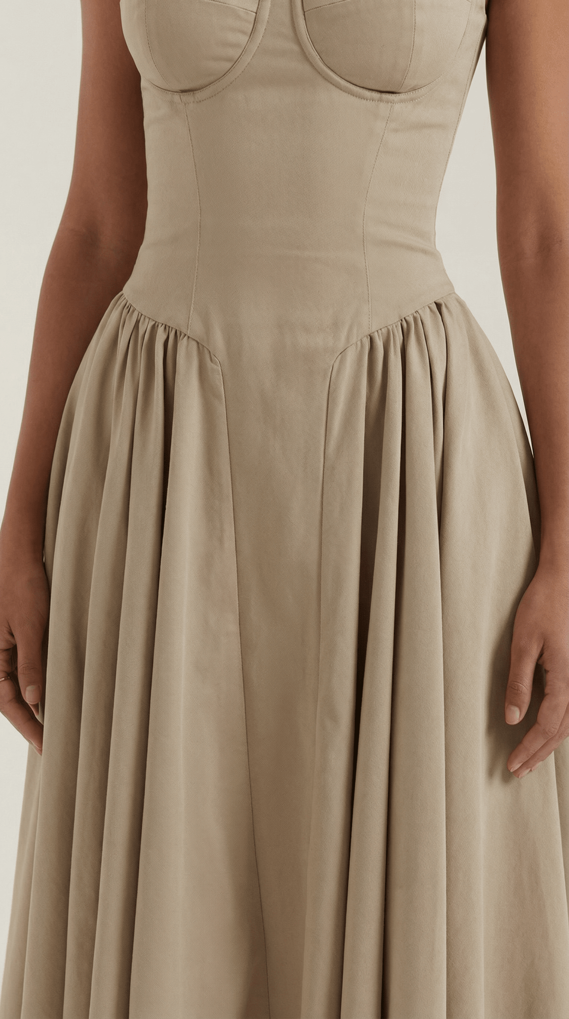 Women Midi Dress Corset Fit Sweetheart Neckline Design - Hudson Harper - Women Midi Dress