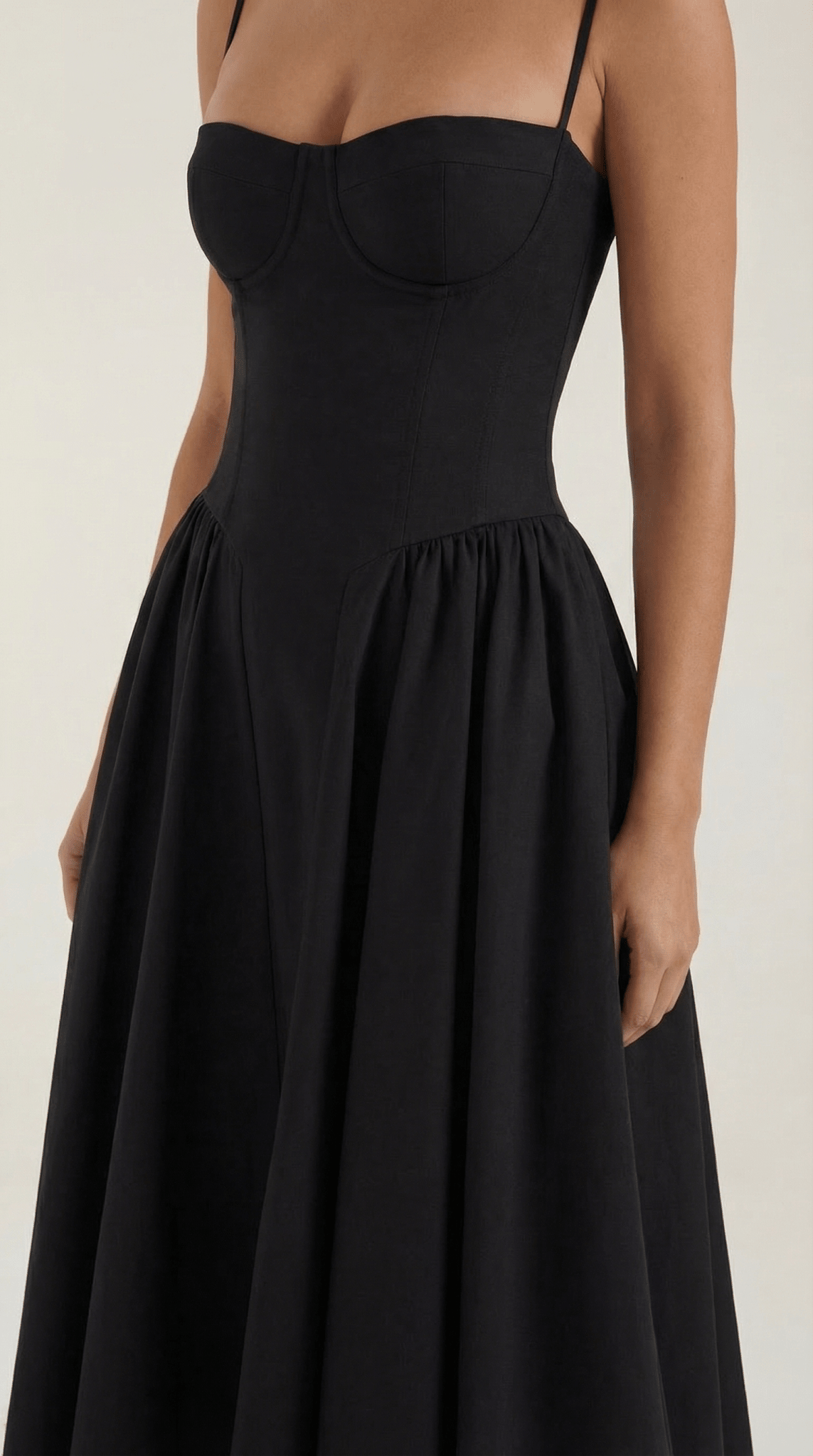Women Midi Dress Corset Fit Sweetheart Neckline Design - Hudson Harper - Women Midi Dress