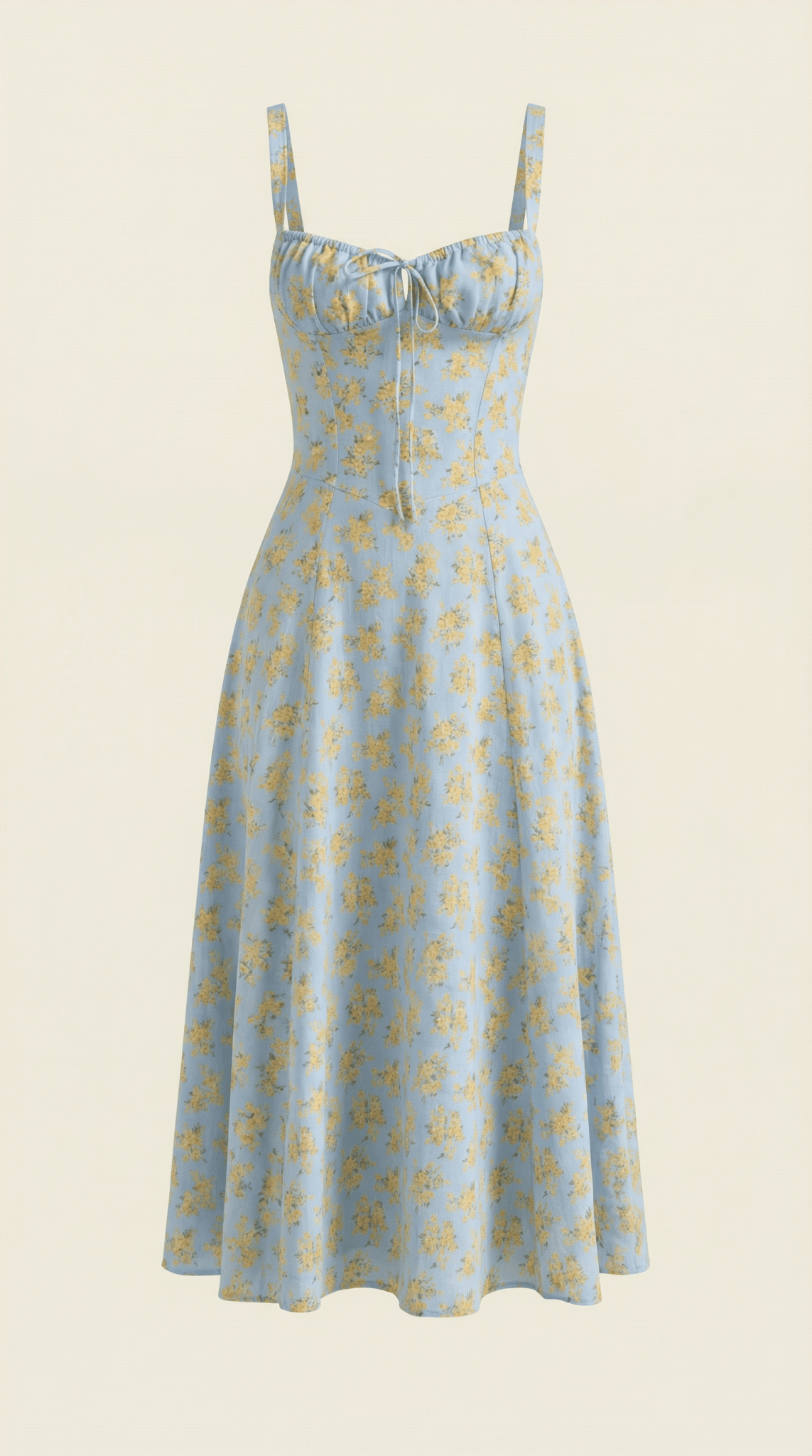 Women Midi Dress Sweetheart Neckline Lace - Up Front Detail - Hudson Harper - Women Midi Dress