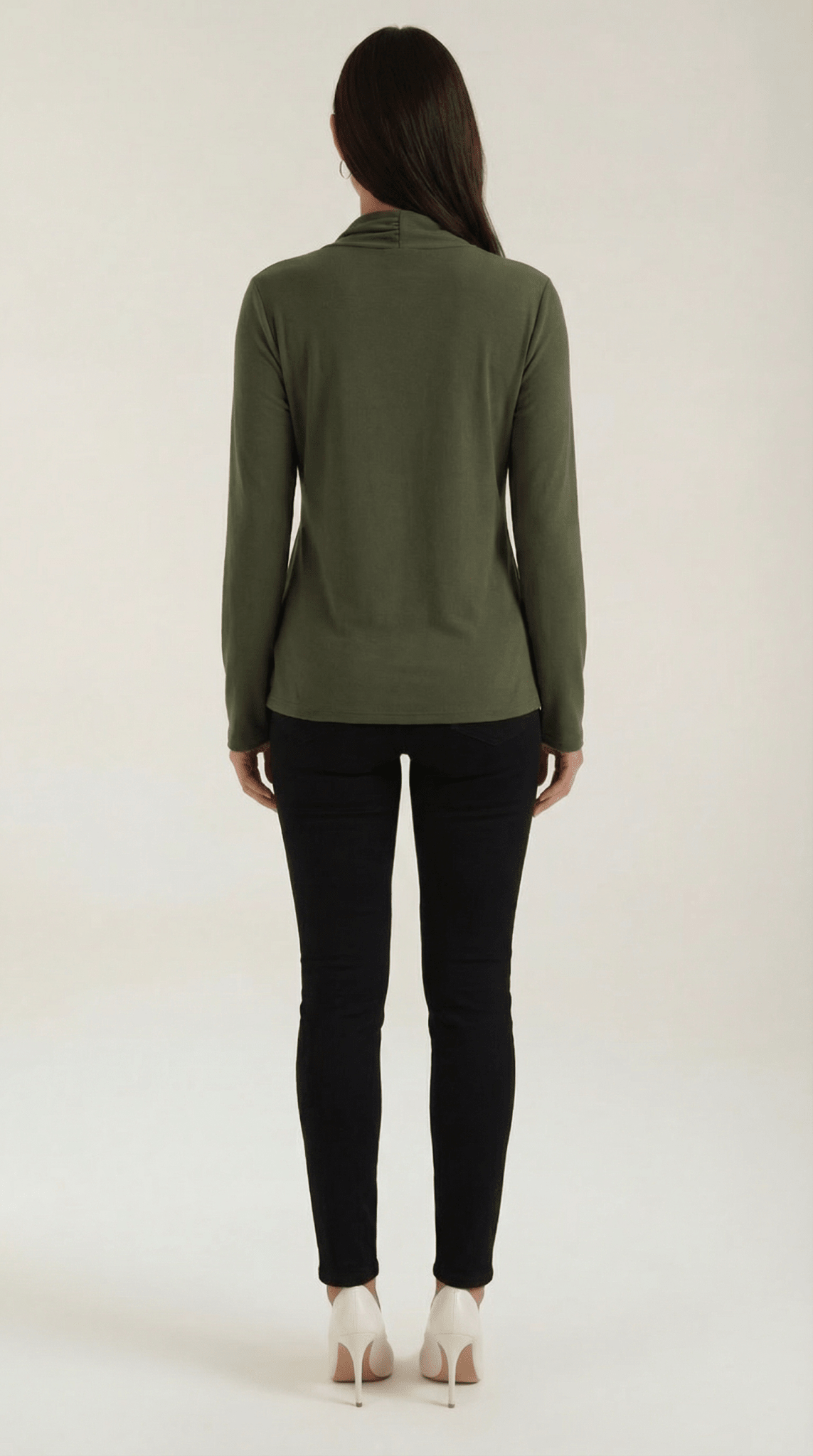 Women's Blouse — Long Sleeve Stand - Up Collar Regular Fit - Hudson Harper - Women Blouse