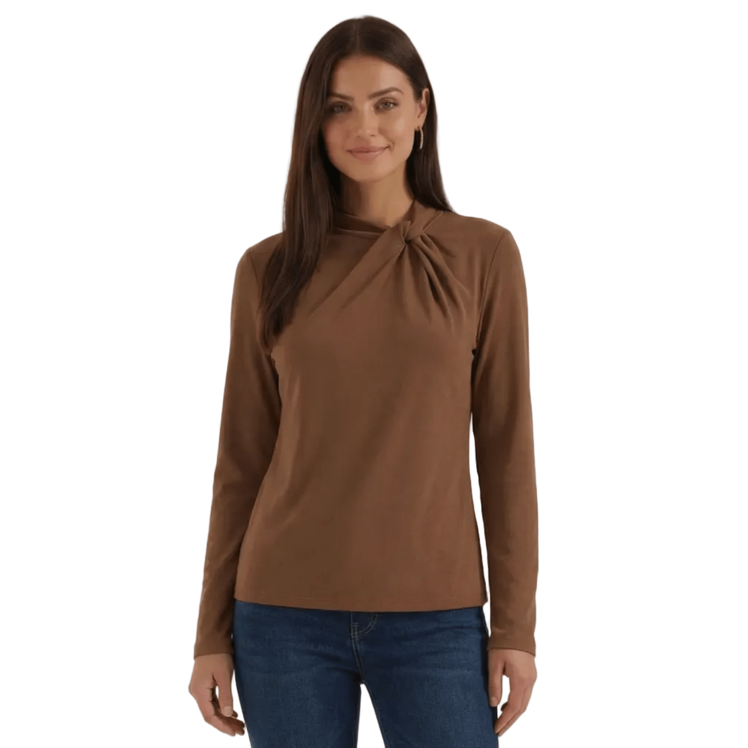 Women's Blouse — Long Sleeve Stand - Up Collar Regular Fit - Hudson Harper - Women Blouse