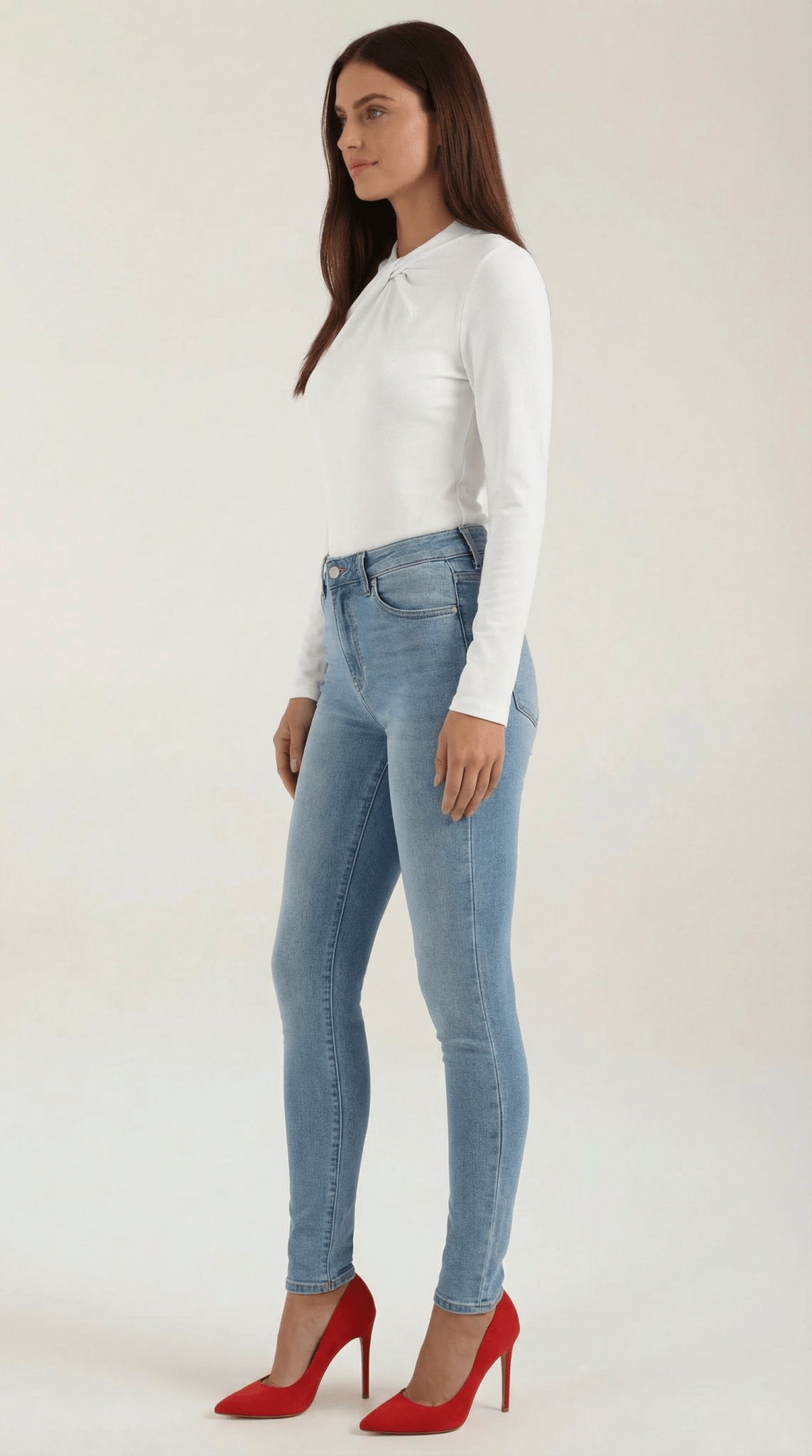 Women's Blouse — Long Sleeve Stand - Up Collar Regular Fit - Hudson Harper - Women Blouse