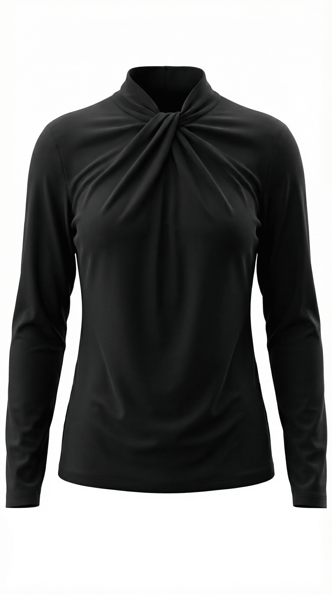 Women's Blouse — Long Sleeve Stand - Up Collar Regular Fit - Hudson Harper - Women Blouse