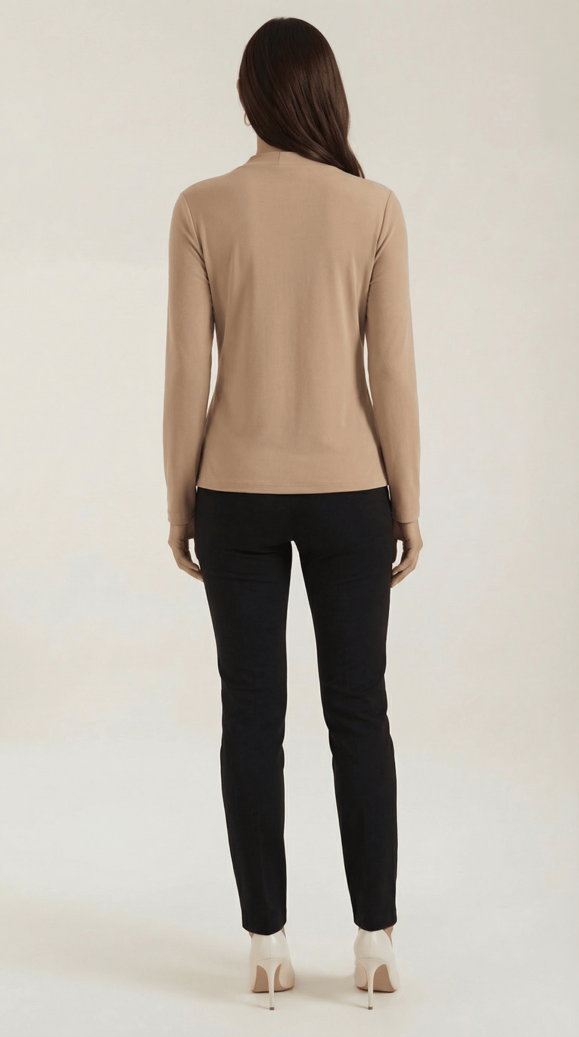 Women's Blouse — Long Sleeve Stand - Up Collar Regular Fit - Hudson Harper - Women Blouse