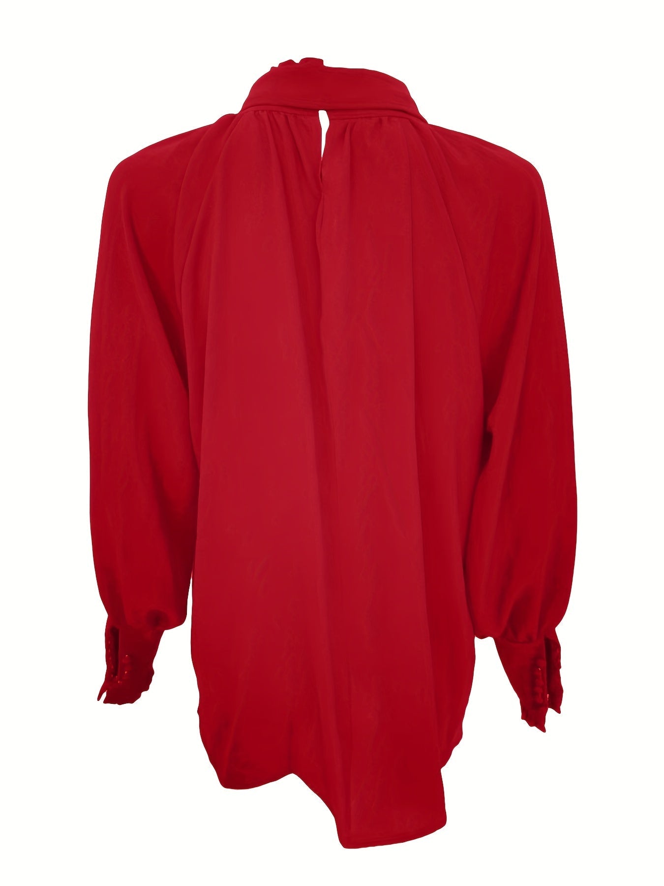 Women's Blouse — Long Sleeve Tie Neck Gathered Sleeves - Hudson Harper - Women Blouse