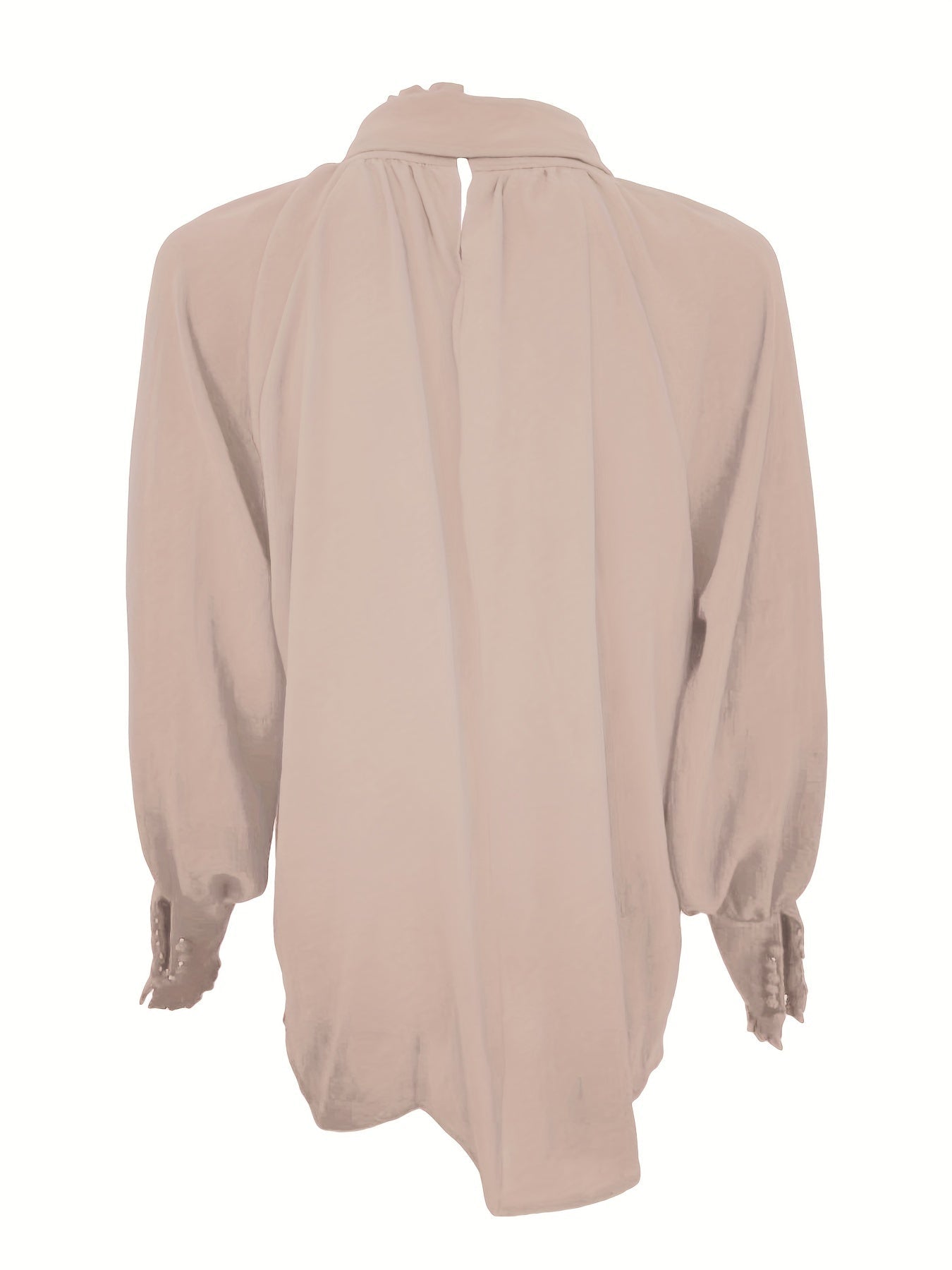 Women's Blouse — Long Sleeve Tie Neck Gathered Sleeves - Hudson Harper - Women Blouse
