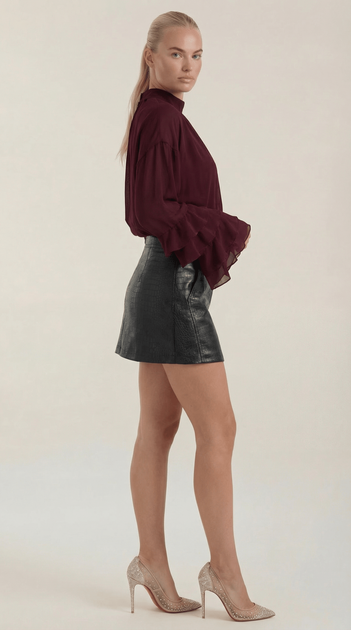 Women's Blouse — Raised Turtleneck Collar Pull - On Design - Hudson Harper - Women Blouse