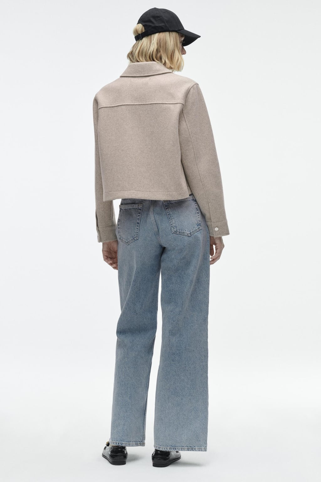 Women's Cropped Jacket — Fitted Classic Collar Flap Pockets - Hudson Harper - Women Jacket