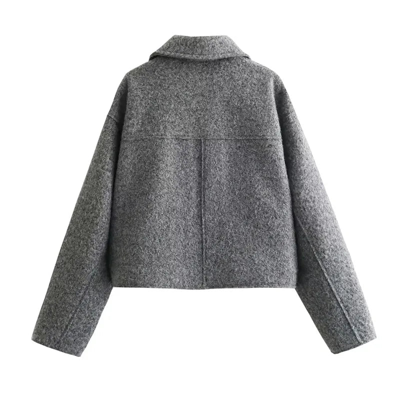 Women's Jacket — Cropped Length Long Sleeves Zip Fastening - Hudson Harper - Women Jacket