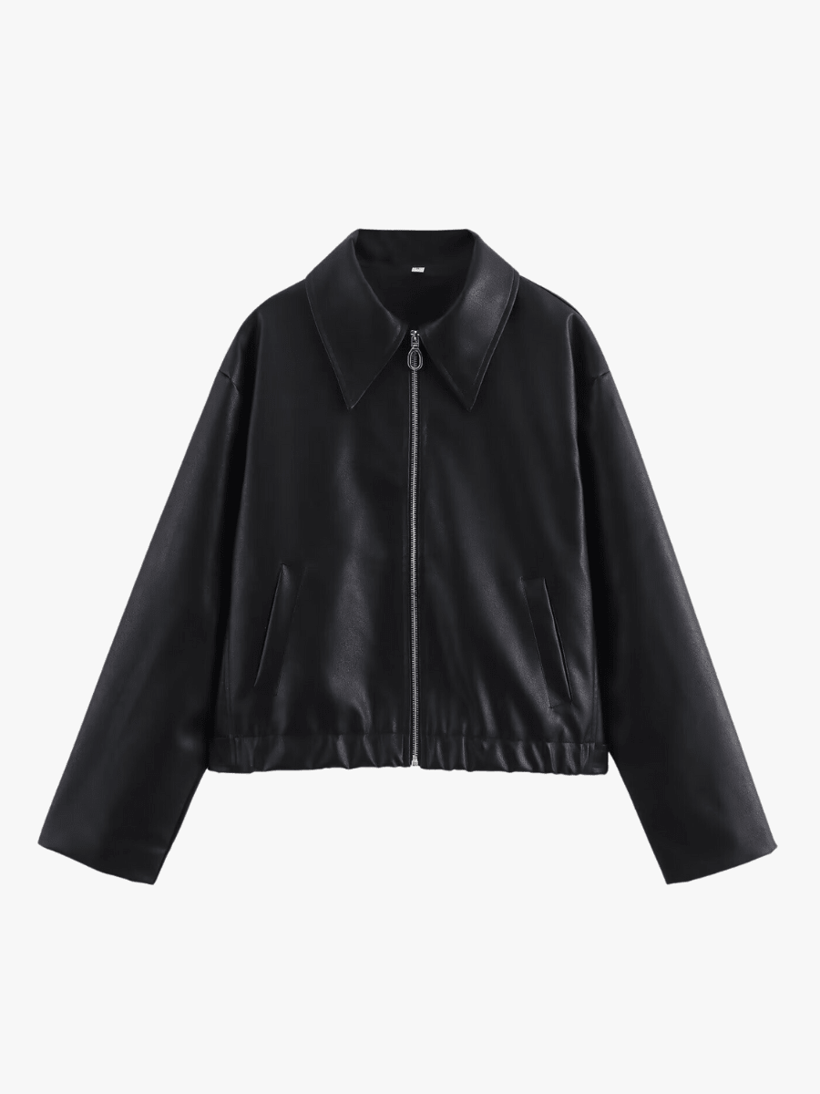 Women's Jacket — Front Zipper Closure Collared Neckline - Hudson Harper - Women Jacket