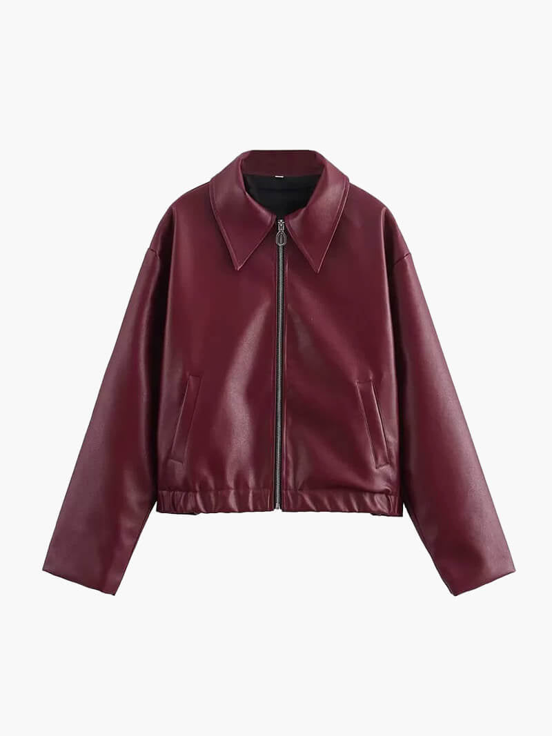 Women's Jacket — Front Zipper Closure Collared Neckline - Hudson Harper - Women Jacket