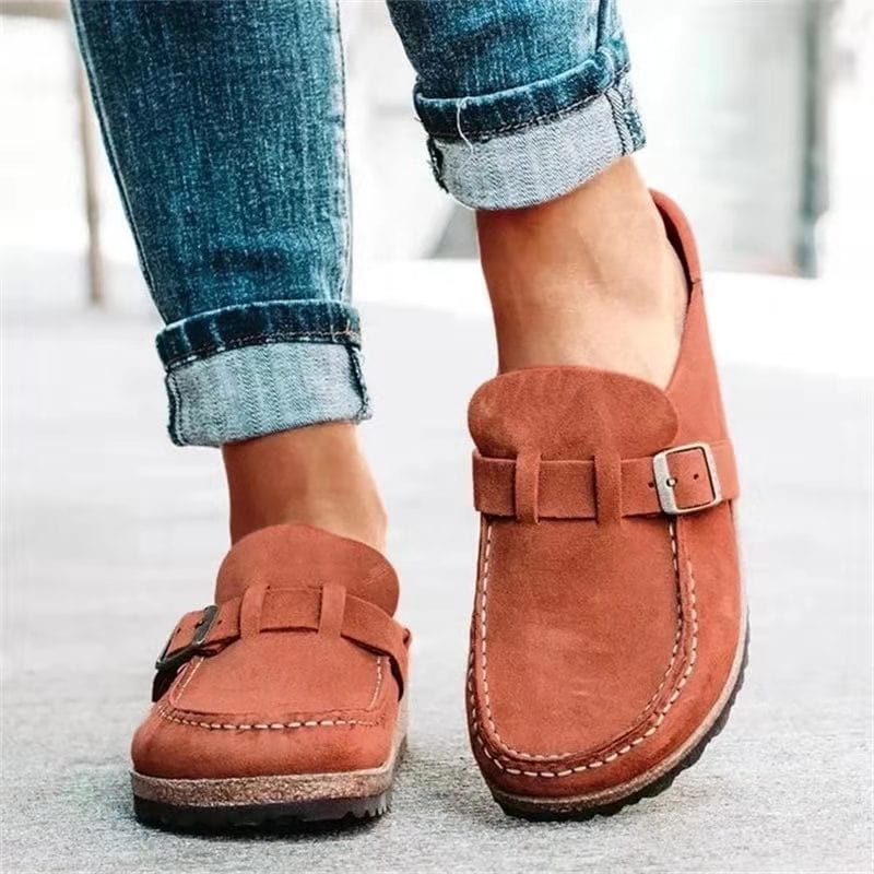 Women's Loafers — Slip - On Buckle Detail Closed Toe Low Profile - Hudson Harper - Women Loafers
