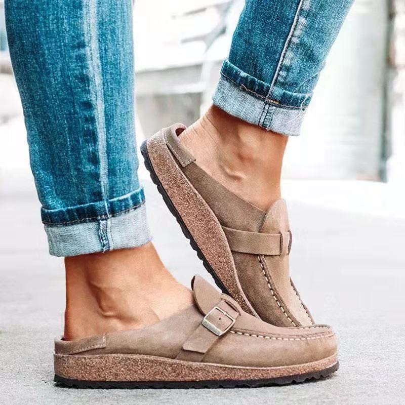 Women's Loafers — Slip - On Buckle Detail Closed Toe Low Profile - Hudson Harper - Women Loafers