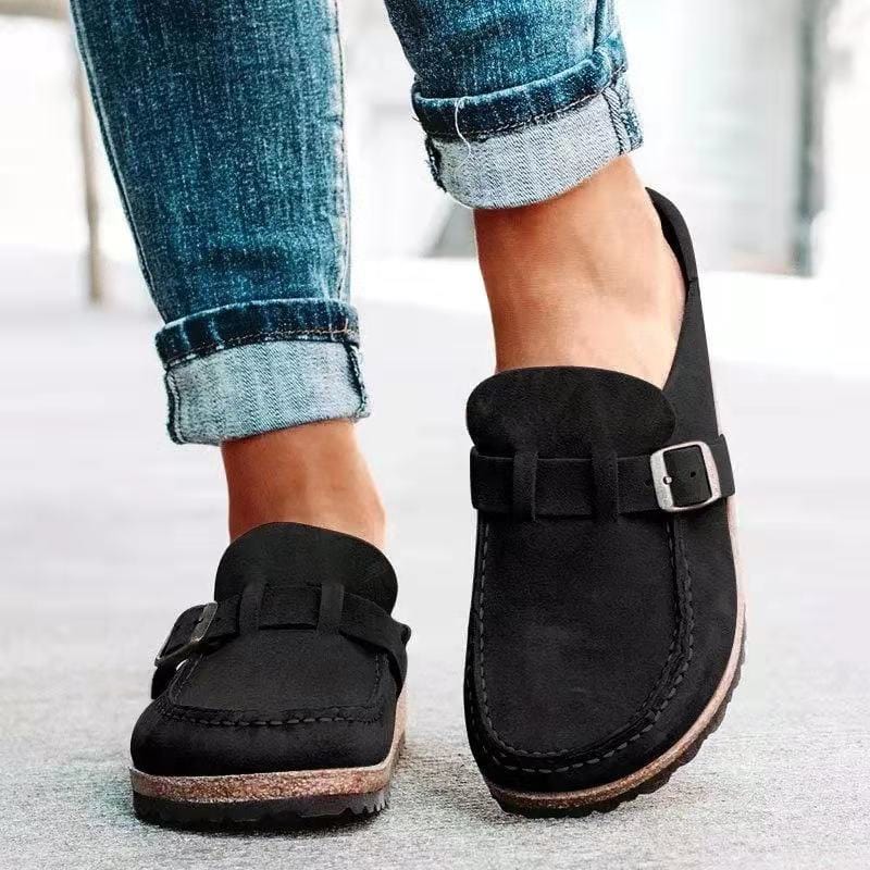 Women's Loafers — Slip - On Buckle Detail Closed Toe Low Profile - Hudson Harper - Women Loafers