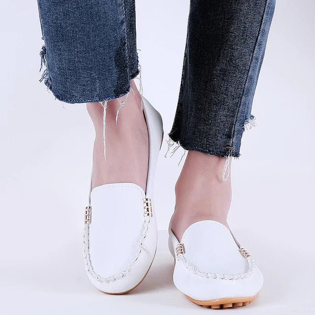 Women's Loafers — Slip - On Flat Sole Closed Upper Minimal Design - Hudson Harper - Women Loafers