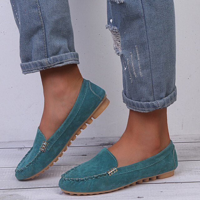 Women's Loafers — Slip - On Flat Sole Closed Upper Minimal Design - Hudson Harper - Women Loafers