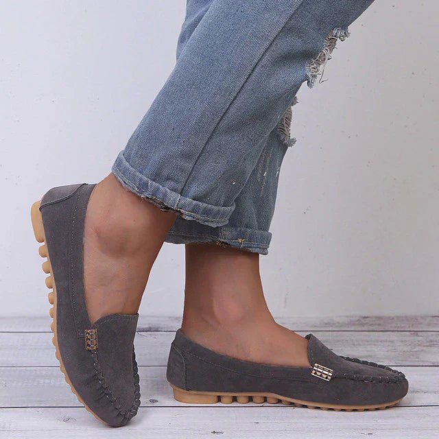 Women's Loafers — Slip - On Flat Sole Closed Upper Minimal Design - Hudson Harper - Women Loafers