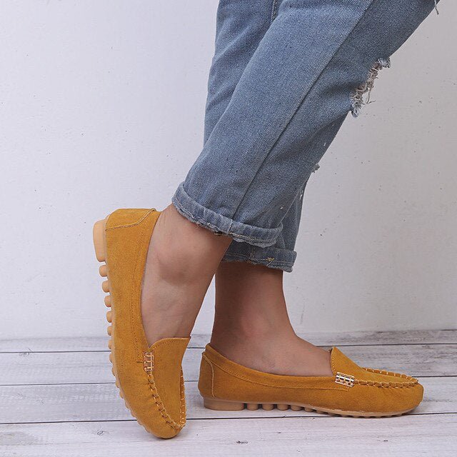 Women's Loafers — Slip - On Flat Sole Closed Upper Minimal Design - Hudson Harper - Women Loafers