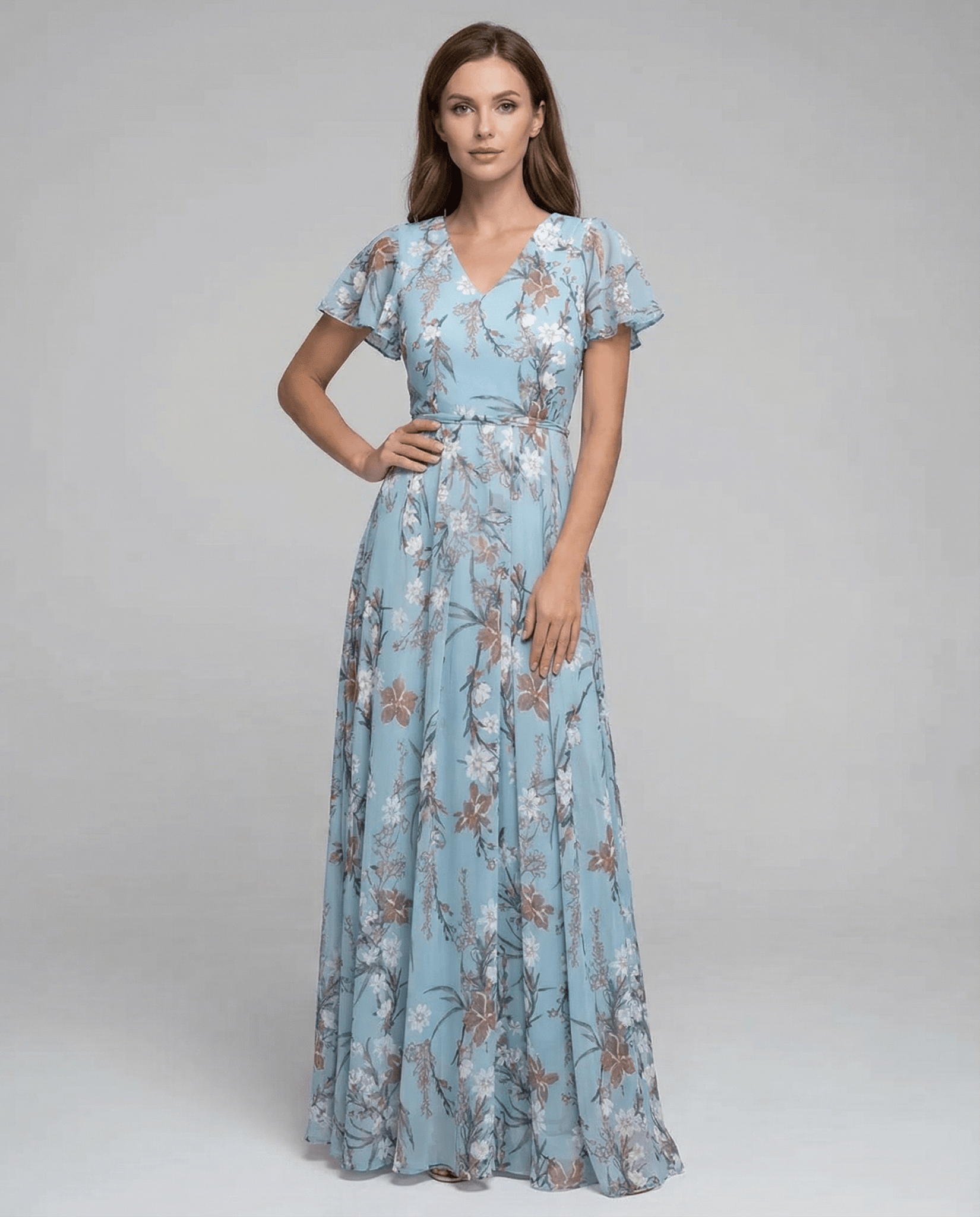 Women's Maxi Dress — One - Shoulder Neckline Bow Detail Design - Hudson Harper - Women Maxi Dress