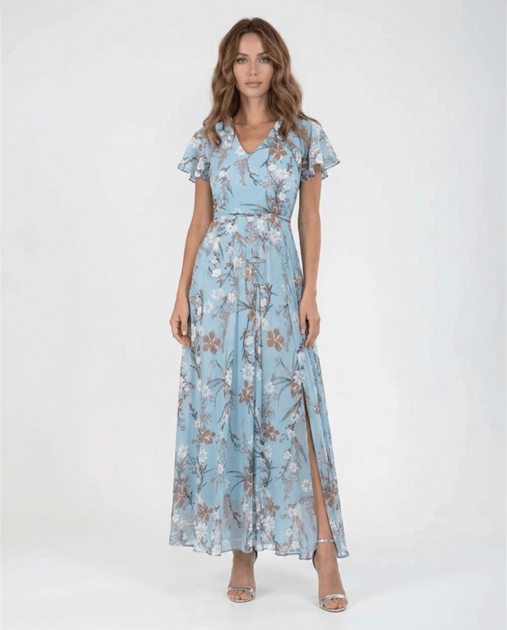 Women's Maxi Dress — One - Shoulder Neckline Bow Detail Design - Hudson Harper - Women Maxi Dress