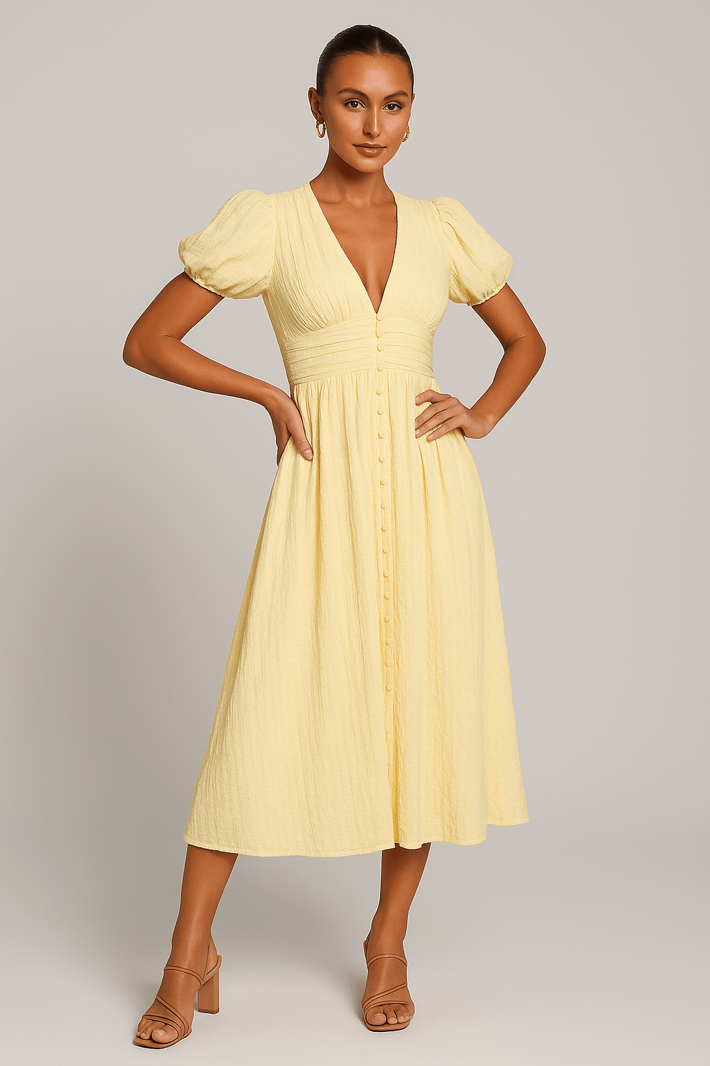 Women's Maxi Dress — Short Sleeve Relaxed Fit Casual Design - Hudson Harper - Women Maxi Dress