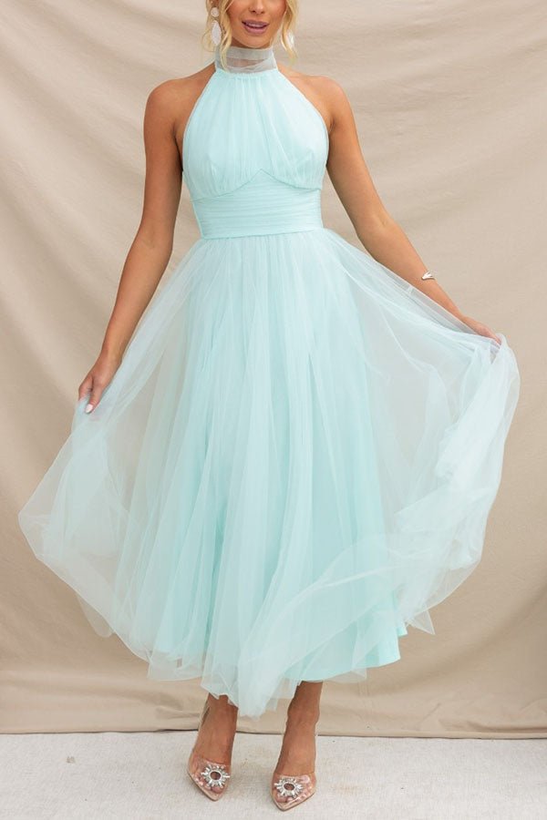Women's Maxi Dress — Sleeveless Halter Neckline Design - Hudson Harper - Women Maxi Dress