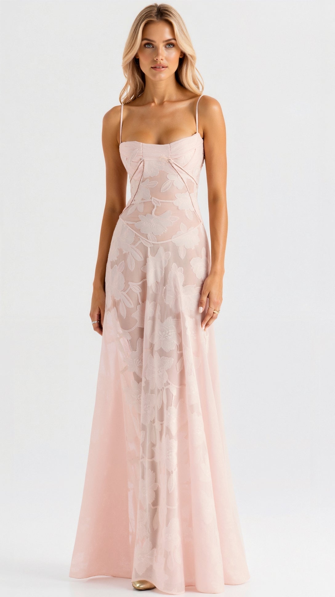Women's Maxi Dress — Spaghetti Strap Corset Bodice Design - Hudson Harper - Women Maxi Dress