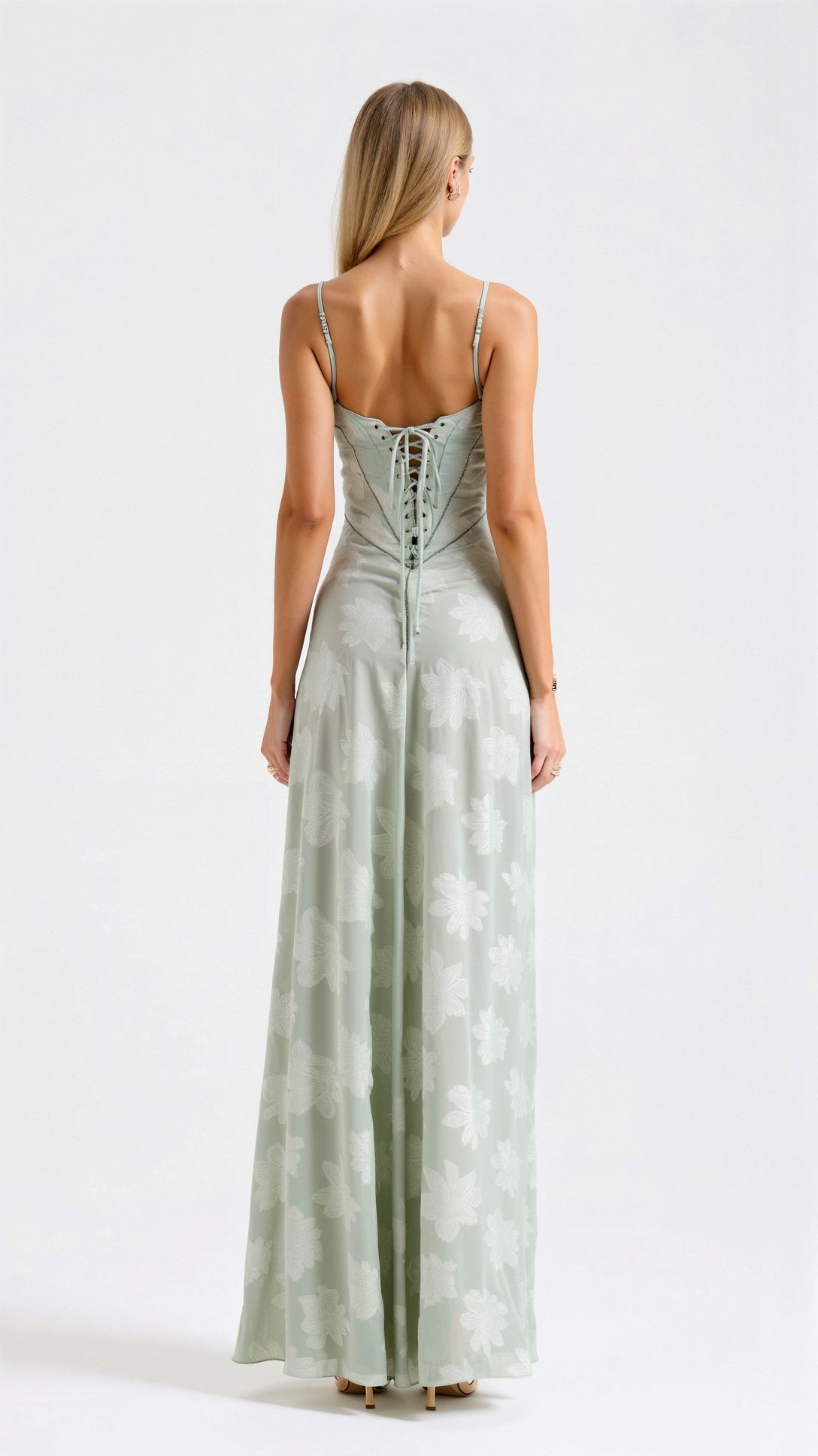 Women's Maxi Dress — Spaghetti Strap Corset Bodice Design - Hudson Harper - Women Maxi Dress