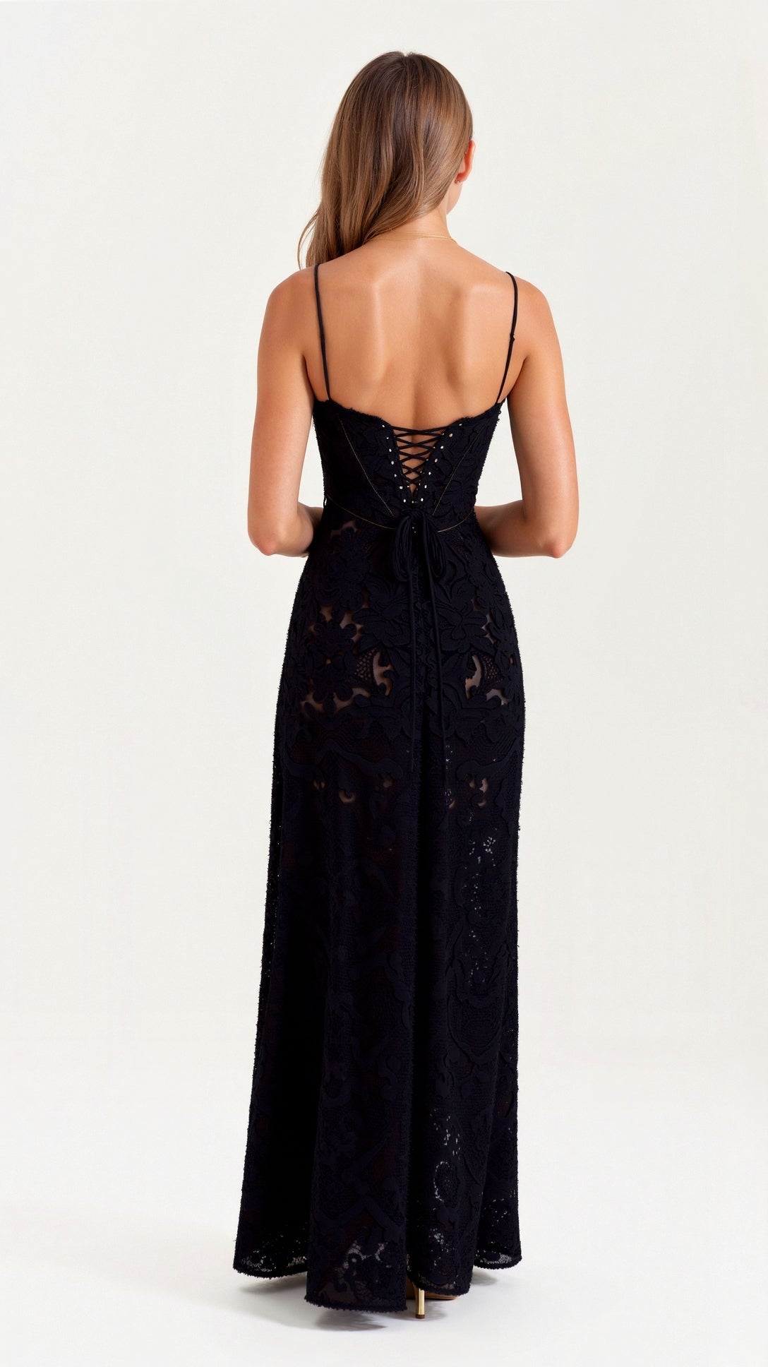 Women's Maxi Dress — Spaghetti Strap Corset Bodice Design - Hudson Harper - Women Maxi Dress