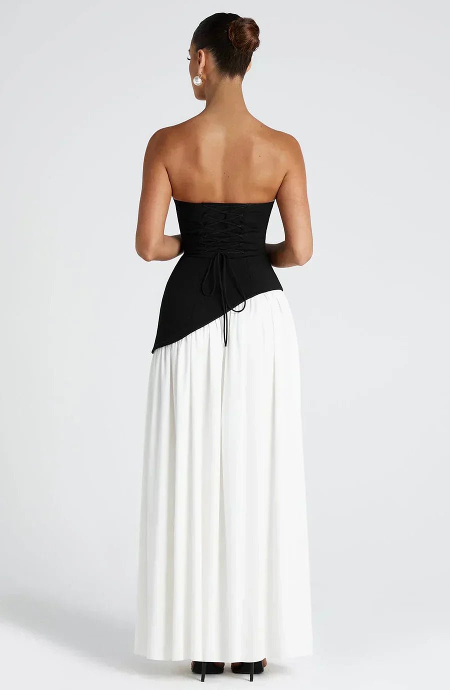 Women's Maxi Dress — Strapless High Slit Figure Hugging Fit - Hudson Harper - Women Maxi Dress