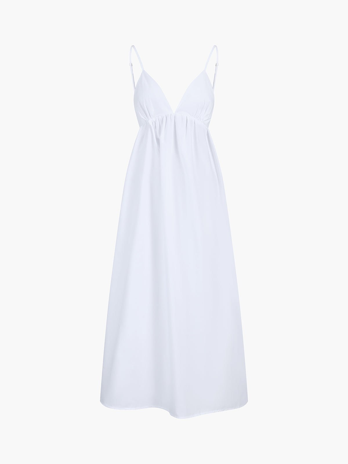 Women's Maxi Dress — V - Neck Sleeveless Open Back Full Length - Hudson Harper - Women Maxi Dress
