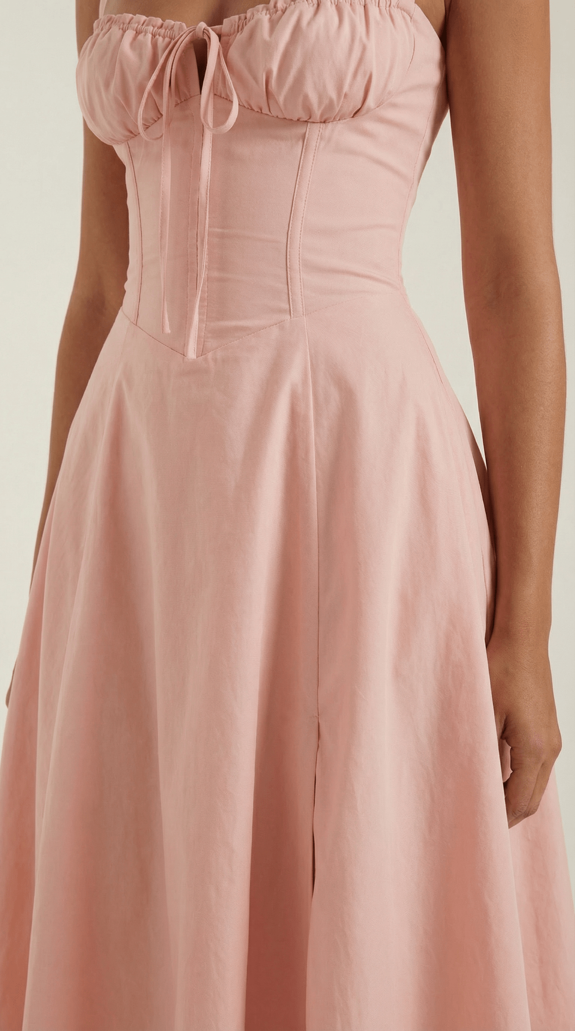 Women's Midi Dress - A - Line Sweetheart Neckline Lace - Up Front - Hudson Harper - Women Midi Dress